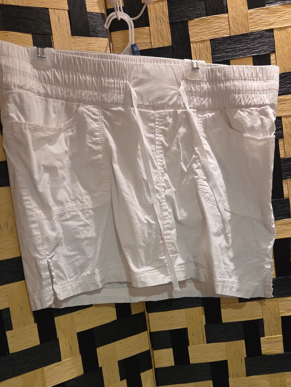 Thyme Maternity White Drawstring Utility Skort